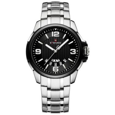 Imagem de Relógio De Pulso Em Aço Inoxidável Clássico Esportivo Nf9215s Preto