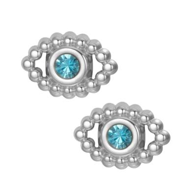Imagem de Brincos minimalistas de strass azul olho turco para mulheres e homens, lindos olhos de diabo, cristal de aço inoxidável, cartilagem de hélice, minúsculos, piercing de orelha, tragus, joias modernas