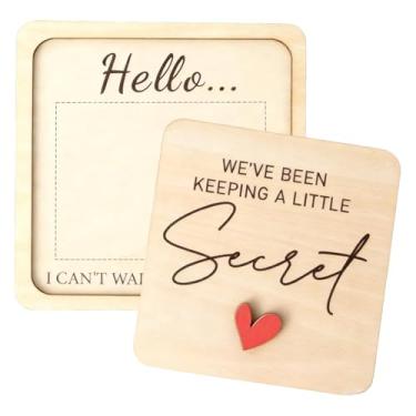 Imagem de Nextpal Moldura de ultrassom, caixa de lembrança de madeira com suporte de foto de ultrassom para anúncio de gravidez, revelação do bebê dos avós e revelação de gravidez com design de coração, 1 peça