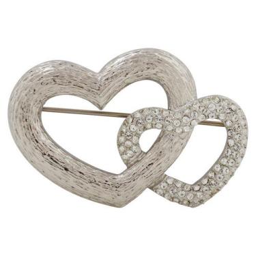Imagem de Broche Strass Coração BRG1049 - Akasaki, Prateado, Cristal