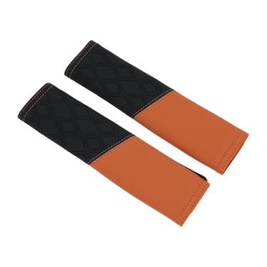 Imagem de Partuto Capa de cinto de segurança laranja almofada de couro de fibra de carbono 22,5 cm almofada de cinto de segurança almofada de ombro acolchoado 2 peças
