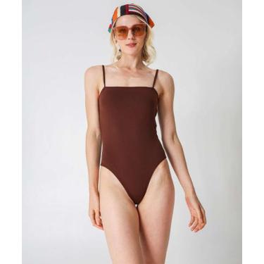 Imagem de Maiô Liso Alças Finas Marisa-56007, Marrom, P