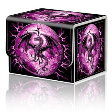 Imagem de Caixa de armazenamento de jogos de cartas para TCG Deck Box MTG Card Box Organizer Trading Card Box Commander Deck Box TCG Card Storage Box Magnetic Closure Creative Pattern até 200 cartas, dragão