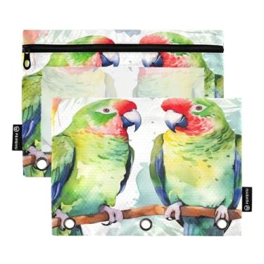 Imagem de Wassud Papagaios no ramo pacote com 2 pastas de fichário com 3 furos, pasta organizadora de arquivos para casa, escritório
