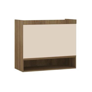 Imagem de Armário Aéreo Maleiro Modulado 2 Pts 97cm Veneza Luciane Móv Avelã Pf/arenas Pf