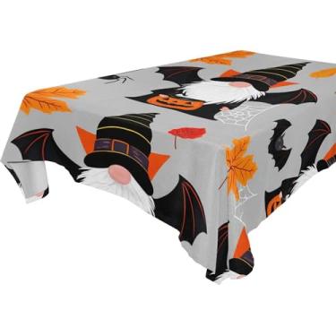 Imagem de Burbuja Toalha de mesa de vampiros Gnomos, toalha de mesa retangular, anti-rugas, grossa para decoração de jantar, cozinha, festa, 137 x 183 cm
