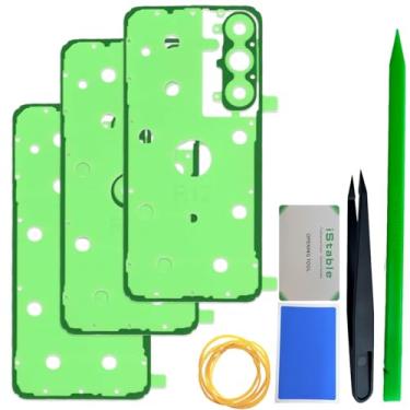 Imagem de iStable Capa traseira Cola para Samsung Galaxy S24 FE Fita de substituição para tampa de bateria, Kit de reparo de fita adesiva dupla face pré-fabricada SM-S721B/DS, SM-S721U (3 peças)