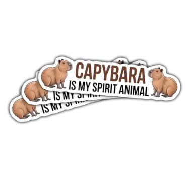 Imagem de Adesivo Capivara is My Spirit Animal, 3 peças, decalque de vinil com citação engraçada para amantes de animais, fãs de capivara, adolescentes, adultos, crianças, laptop, carro, caderno, Hydro Flask