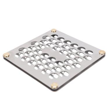 Imagem de SUNGOOYUE Porta-Copos, 12x12cm, Decoração de Cozinha Em Aço Inoxidável à Prova de Ferrugem, Tapete para Bebidas, Tapete para Copos de Metal, Camada Dupla, Isolamento Térmico Perfurado Com (Buraco