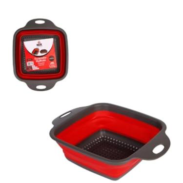 Imagem de Escorredor Multiuso Retrátil Dobrável Quadrado – Para Macarrão, Frutas, Saladas e Legumes – Cozinha Compacta