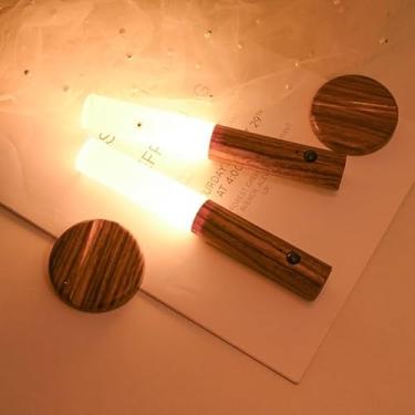 Imagem de KIT 2 Luz Noturna Inteligente com Sensor LED Lâmpada Magnética Recarregável De Parede ou Cabeceira para Casa MT318 (6) (MT318 MARROM LUZ QUENTE,2UNI)