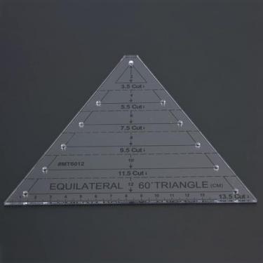 Imagem de AYNEFY Régua Estofada Triangular, Modelo de Corte de Precisão Acrílico Transparente para Costura de Retalhos e Artesanato