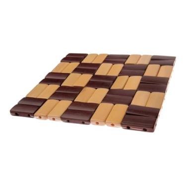 Imagem de Descanso de Panela de Bamboo Xadrez 16x16cm Resistente