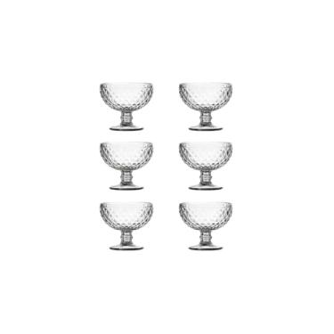 Imagem de Conjunto 6 Taças de Sobremesa Bico de Abacaxi, Vidro, 300ml, 10,5cm Altura x 12cm Comprimento, Design Português Clássico