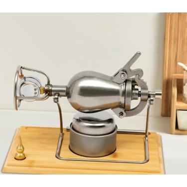 Imagem de Pequena máquina de pipoca retrô 304 de aço inoxidável máquina de pipoca chinesa Mini máquina de pipoca com manivela manual (304 ml)