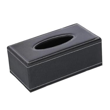 Imagem de KiBcsLic Porta-lenços organizador minimalista e criativo em couro PU para mesa de escritório, ou banheiro, 23.5 Cm X 12 Cm X