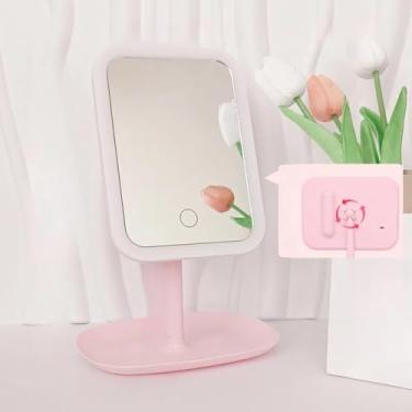 Imagem de CWPJUNDGP Espelho de LED com espelho de luz para espelho de mesa de dormitório