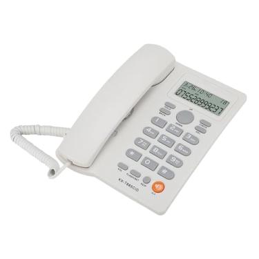 Imagem de Luqeeg Inglês Caller Id Telefone Handsfree Chamando Casa Hotel Telefone Fixo, Som Claro Discagem Rápida Função Mudo Com Fio (Branco)