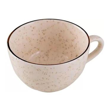 Imagem de Xícara Caneca de Porcelana para Café e Chá Oxford Brisa Borda Marrom 1