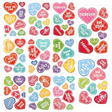 Imagem de hhdatc 9 folhas adesivos de janela de dia dos namorados dupla face amor coração reutilizáveis decorações românticas de férias para casa festa de casamento banheiro e escritório