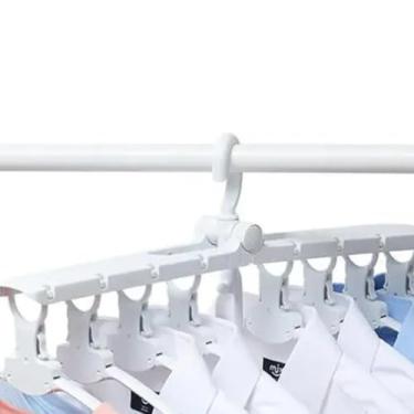Imagem de Cabideiro Multifuncional com 8 Cabides, Rotação 360 Graus, Plástico PP, 22 cm Altura x 52 cm Comprimento x 41 cm Largura, Não Amassa Roupas, Ideal para Secagem e Armazenamento