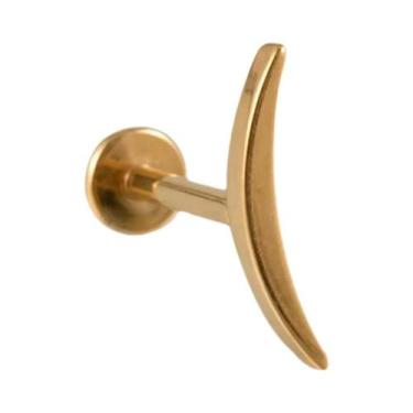 Imagem de Brinco De Cartilagem Em Titânio Cor Dourada Com Zircônia Cúbica Em For