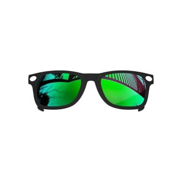 Imagem de MYCOURAG Armação preta com proteção UV para óculos de sol Ray-Ban Meta Wayfarer RW4008-53-22 – Armação espelhada esmeralda revestida polarizada