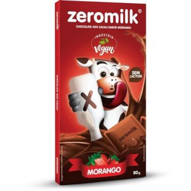 Imagem de ZeroMilk Chocolate Vegano 40% Cacau Morango 70g Dp 6 Un