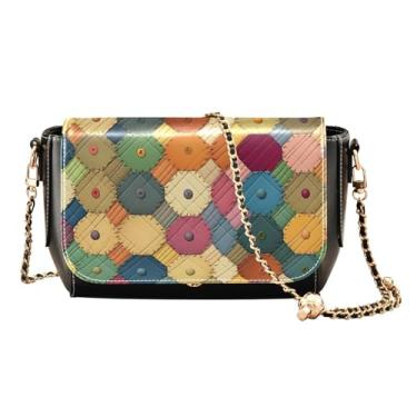 Imagem de Bolsa de ombro preta para chá e limões com bolsos, bolsas transversais femininas, bolsa de couro para mulheres a tiracolo, Patch acolchoado, One Size