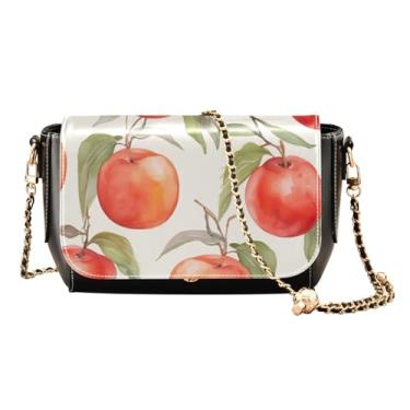 Imagem de Cactus and Flower on a Green Faux Leather Shoulder Bag, Ladies Leather Crossbody Bags, Leather Bag for Women Crossbody, Pintura pêssegos floral-3, One Size