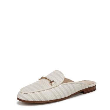 Imagem de Sam Edelman Sapatilha feminina LinnieBallet, Linho listrado branco/natural, 39