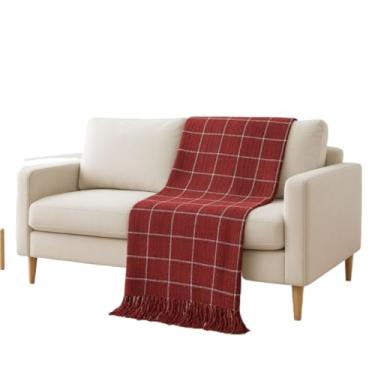 Imagem de Manta para Sofá Gigante 2,40x1,80m Casal Algodão Macio Decorativa(Vermelho Xadrez)