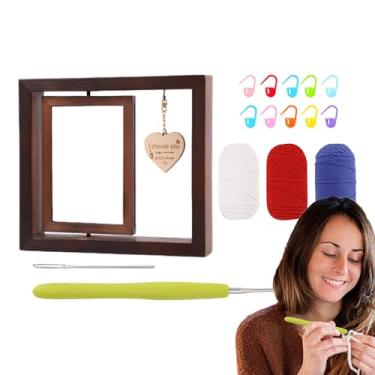 Imagem de Porta-retrato faça você mesmo, organizador de brincos de com rotação de 360 graus - 21 x 23 x 4,5 cm, organizador de parede para adultos, jovens, família, dormitório, aniversário, férias