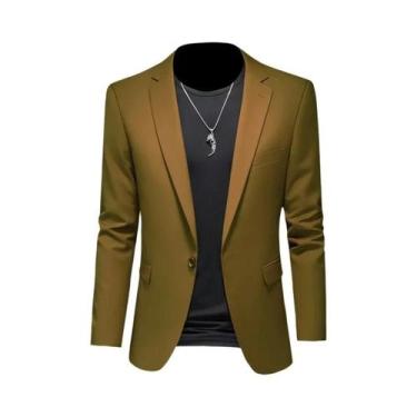 Imagem de Blazer Masculino Casual De Alta Qualidade Em Cor Sólida Para Casamento