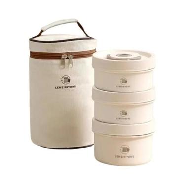 Imagem de Conjunto De Marmitas Empilháveis De Aço Inoxidável Isoladas Portáteis 