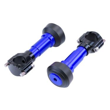 Imagem de Barras de colisão de fixação para motocicleta, proteções antiimpacto de liga de alumínio resistente para tubos de 25 mm-32 mm, conjunto universal de 2 B (modelo: par pequeno/ajuste azul diâmetro do