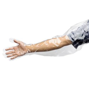 Imagem de Taisida 50 Peças De Luvas Plásticas Longas Descartáveis, Para Inseminação Veterinária Com Mangas Compridas E Curativos Campo.