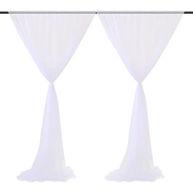 Imagem de Generic Cortinas de Malha para Festa de Casamento Elegantes para Drapeados Em Romântico, Cortina de Fundo para Cena de Casamento, Fibra de Poliéster Macia na Cor Preta 1,5 X (Gen