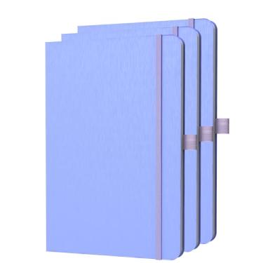 Imagem de ONAVIA Caderno de capa dura pautado papel 80GSM pacote com 3 - azul centáurea, tamanho A5