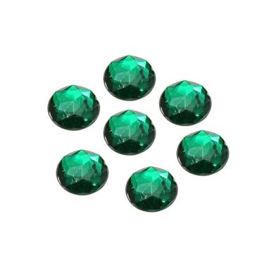 Imagem de Cabochões redondos de 8 mm com borda chanfrada, strass de plástico traseiro plano, pedras de acrílico galvanizadas para joias DIY, arte de unhas, enfeites artesanais (cor 13)