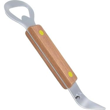 Imagem de Gadgetime USA Conjunto de abridor de garrafa premium - abridor de garrafas de metal com cabo de madeira e ferramenta de puxar - durável, abridor de lata portátil - presente ideal
