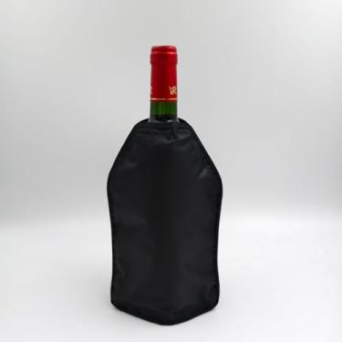 Imagem de Manga térmica de vinho, garrafa de vinho reutilizável, refrigerador de gel, mantém o vinho fresco e frio manga para vinho tinto, vinho branco e champanhe - preto