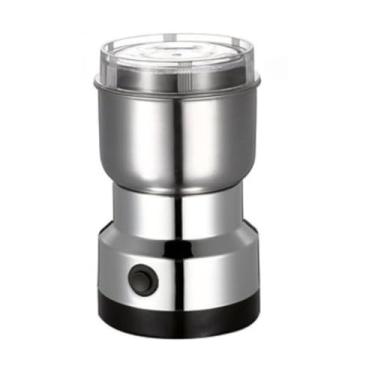 Imagem de Moedor Multifuncional de Café e Especiarias 110V com Design em Aço Inoxidável 4 Lâminas - 17 * 10.5 * 10cm, Ideal for Coffee-Loving Brazilians