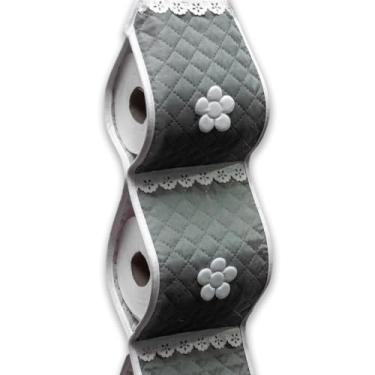 Imagem de Porta Papel Higienico，Suspenso，Design de Tecelagem，Acomoda TrêS Rolos de Papel Toalha，Economize EspaçO no Banheiro e na Cozinha(Cinza)