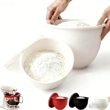 Imagem de 2 peças de forros de tigela de silicone Kitchen Aid para misturadores de cabeça inclinada de 5 litros – Inserções de silicone mixaid para auxílio de cozinha, acessórios e acessórios para misturadores
