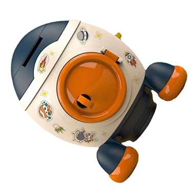Imagem de GLOGLOW Cofrinho Foguete Cofrinho, Plástico, Pote para Economizar Dinheiro para Crianças, Presente de Aniversário, 480g Estilo Desenho Animado Espaço Nan (Morandi Azul)
