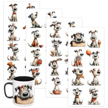 Imagem de Dorsbaby Adesivo Pug 32 PCS UV DTF para copos de 473 ml latas de vidro para cadernos