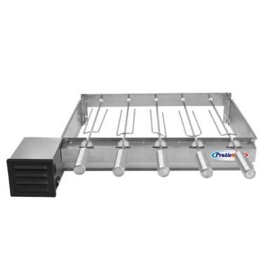 Imagem de Churrasqueira Gira Grill Baixo 5 Espetos Giratório Inox Motor Weg - Pr