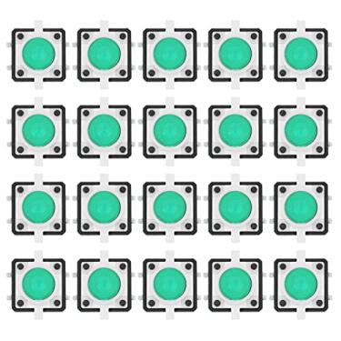 Imagem de Hyuduo Interruptor de Botão Tátil de 20 Unidades, Interruptor Momentâneo LED Com Material Resistente a Altas Temperaturas, para Computadores de áudio de TV e Eletrodomésticos (Verde)