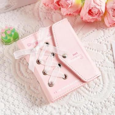 Imagem de Álbum de fotos de couro, gravata borboleta de renda, caixa de armazenamento de photocard, mini álbum de fotos, armazenamento de fichário retangular de plástico PP, para câmeras digitais de impressão